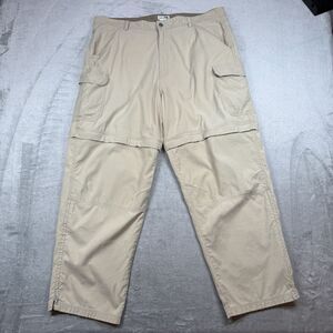 REI Convertible Pants Mens 42 Khaki Nylon Hiking Travel Lightweight Straight Leg